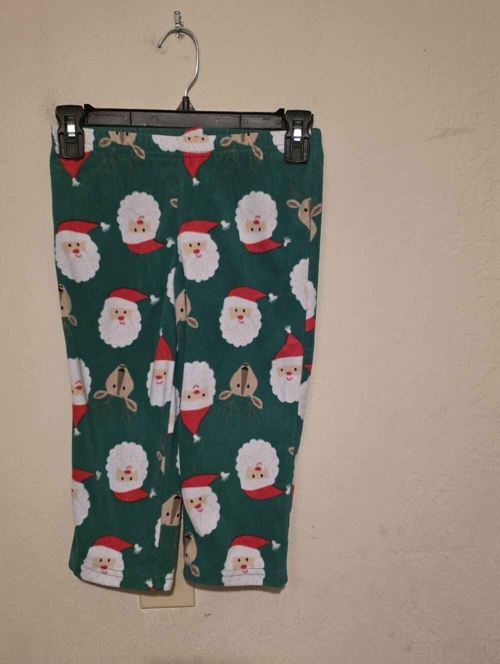 Carter's Christmas Santa Fleece Pajama Pants Green Red White Size 4T